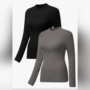 2 Pack Sweaters for Women Fall Crewneck Long Sleeve Sweater Casual Slim